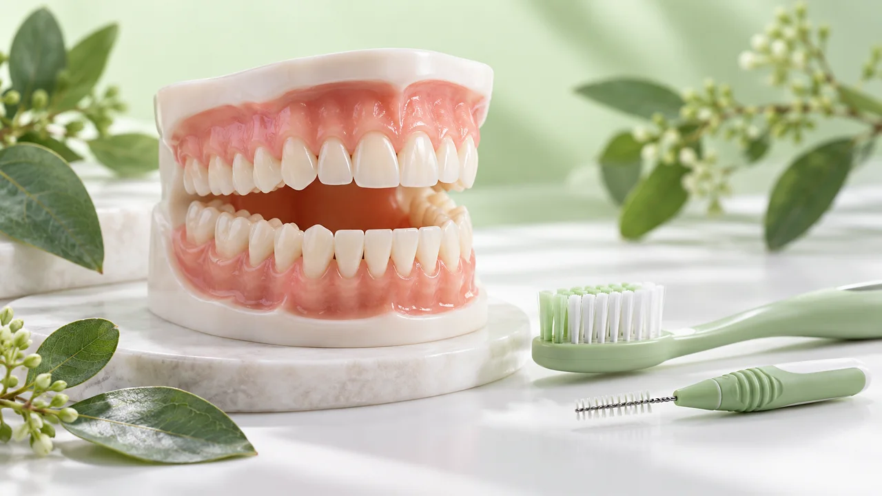 Mô hình nướu và dụng cụ chăm sóc răng