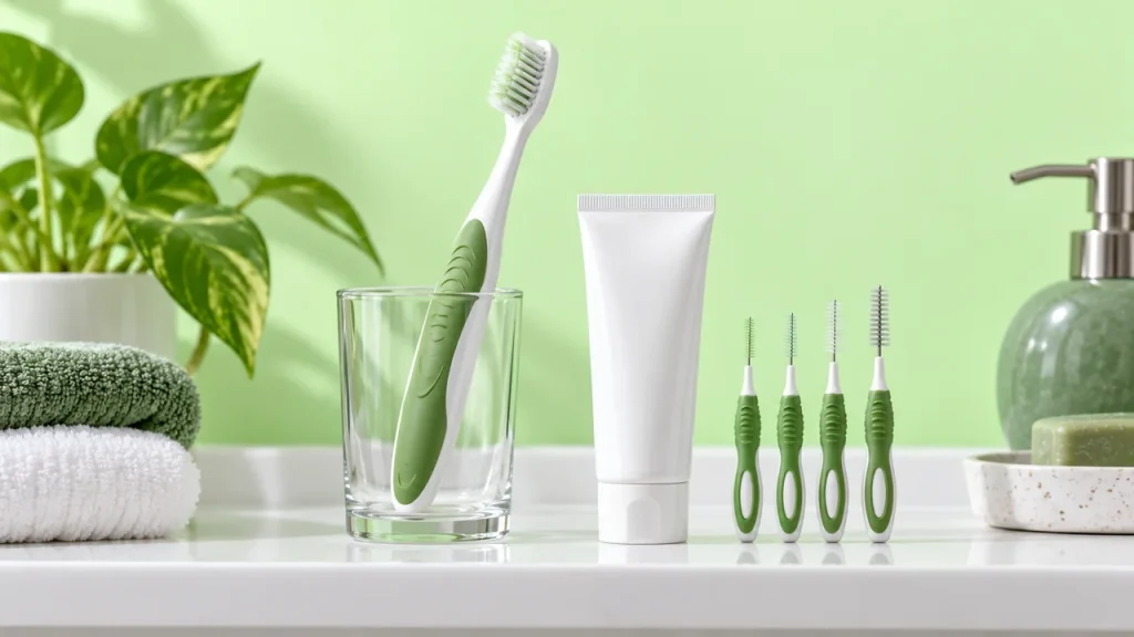 Bàn chải cán lớn và các bàn chải kẽ hỗ trợ vệ sinh răng